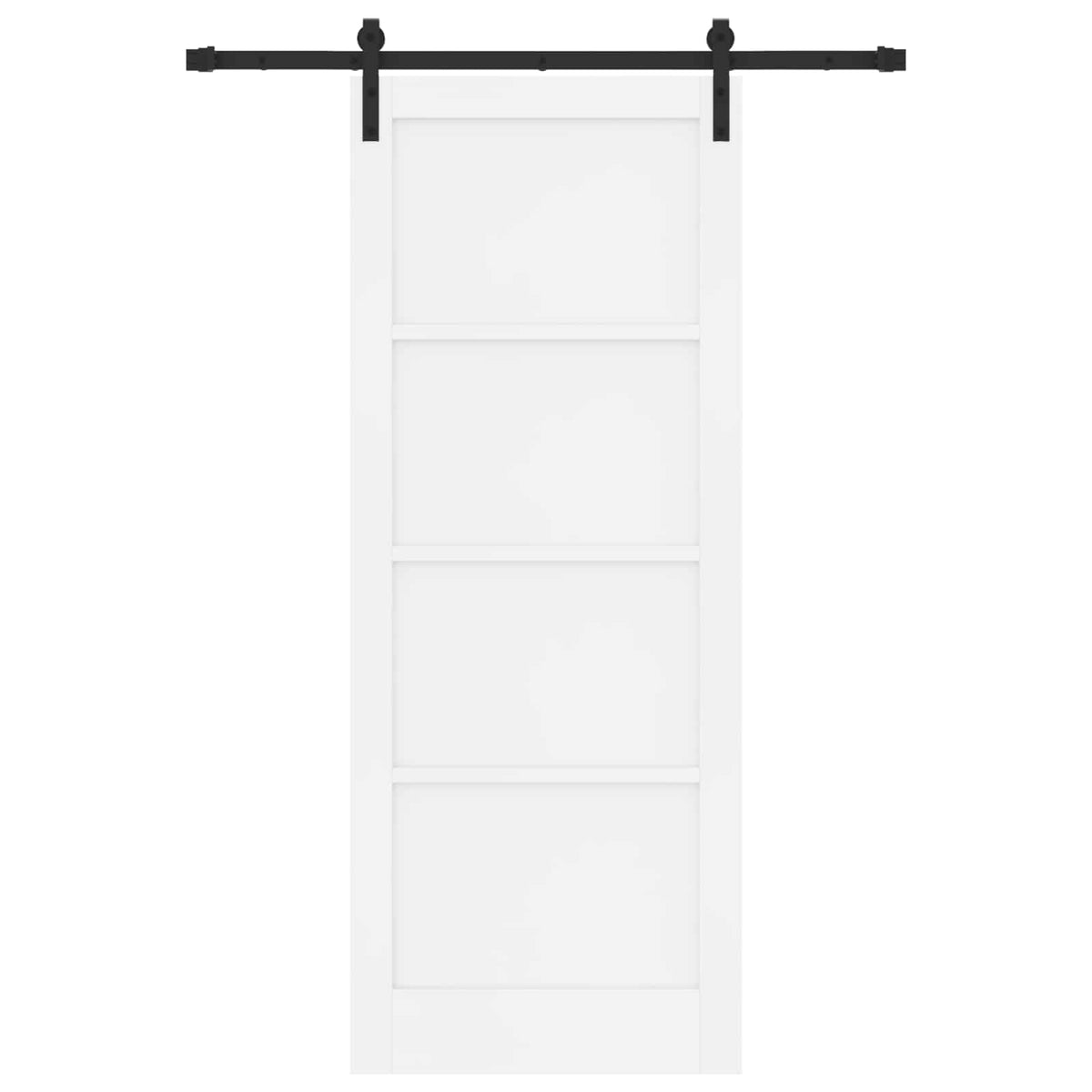 Sliding Door 83 x 211 cm Engineered Wood White and Black