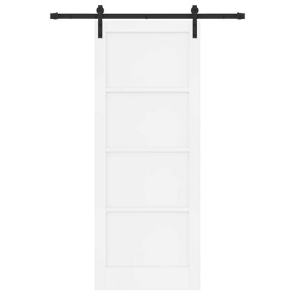 Sliding Door 83 x 211 cm Engineered Wood White and Black