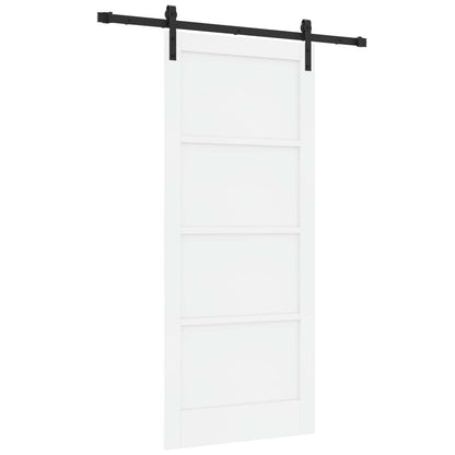 Sliding Door 86 x 198.5 cm Engineered Wood White and Black