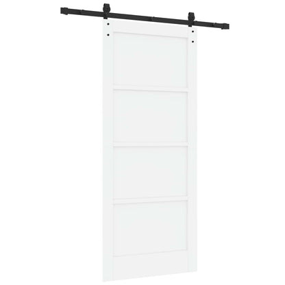 Sliding Door 86 x 198.5 cm Engineered Wood White and Black