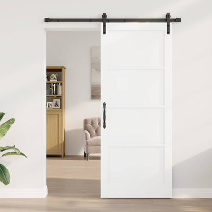 Sliding Door 86 x 211 cm Engineered Wood White and Black