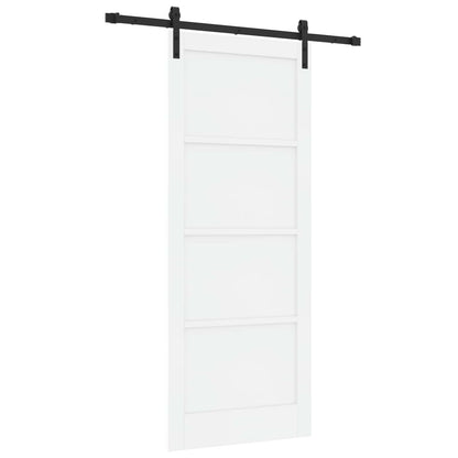 Sliding Door 86 x 211 cm Engineered Wood White and Black