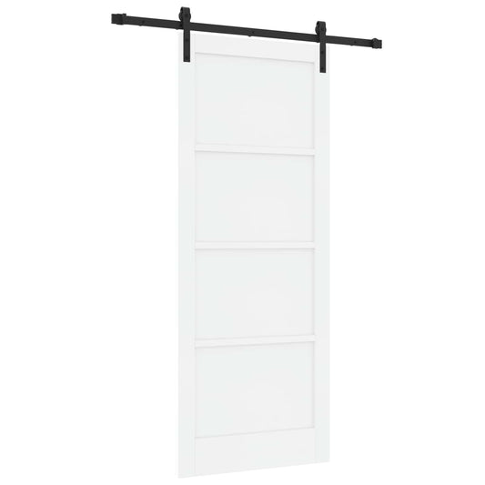 Sliding Door 86 x 211 cm Engineered Wood White and Black