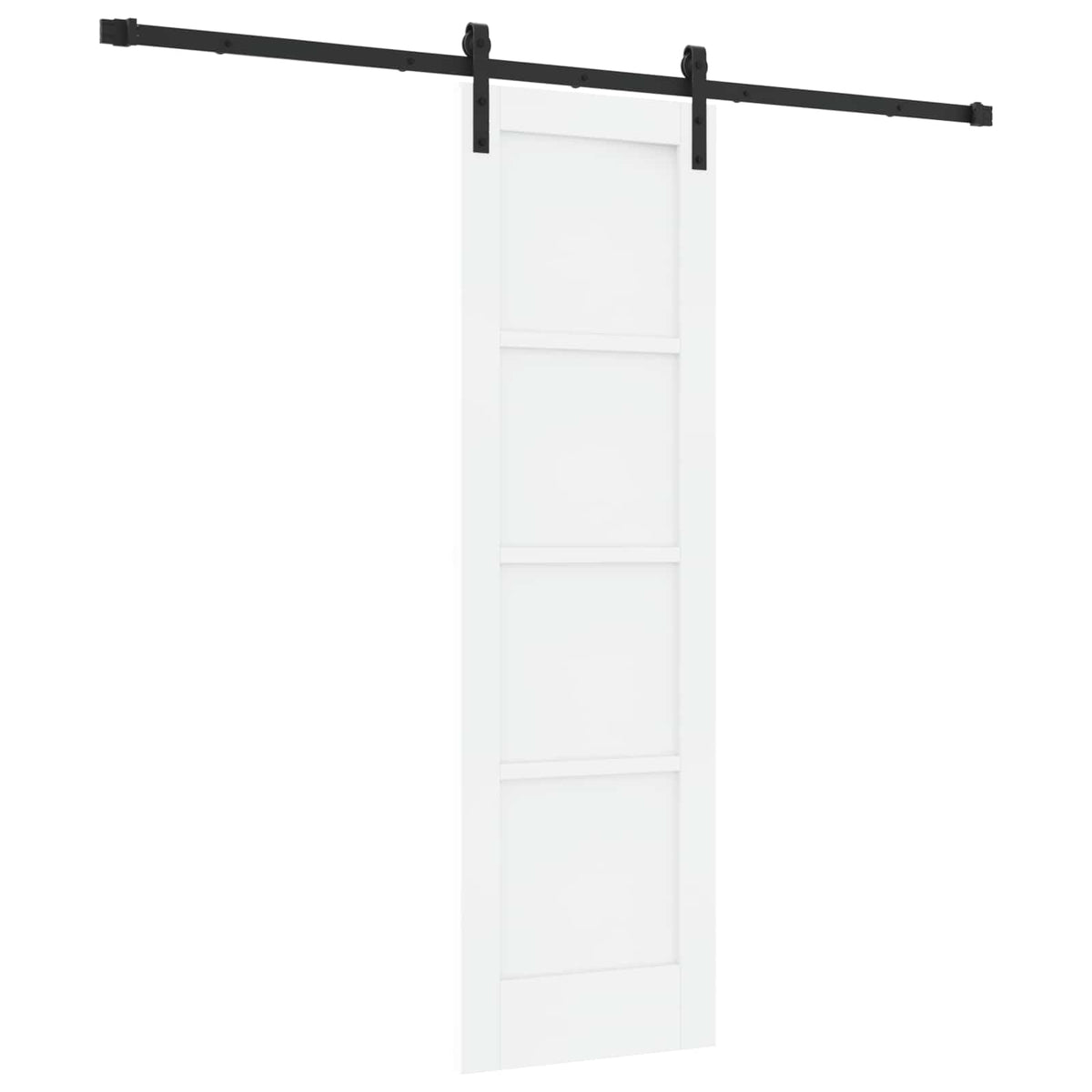 Sliding Door 61 x 198.5 cm Engineered Wood White and Black