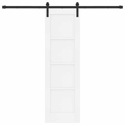 Sliding Door 61 x 198.5 cm Engineered Wood White and Black