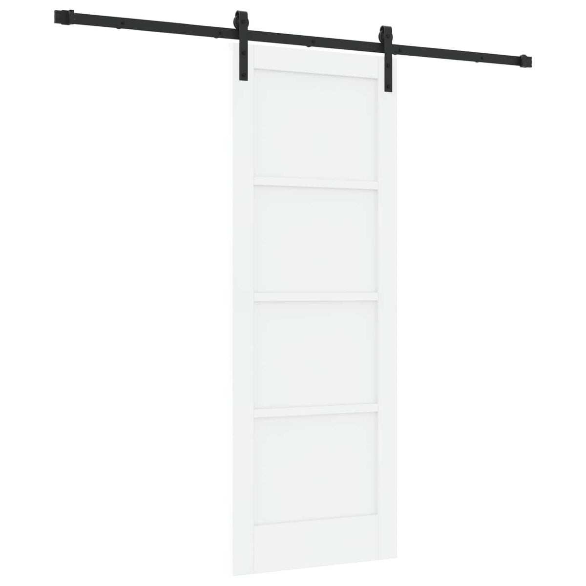 Sliding Door 73.5 x 198.5 cm Engineered Wood White and Black