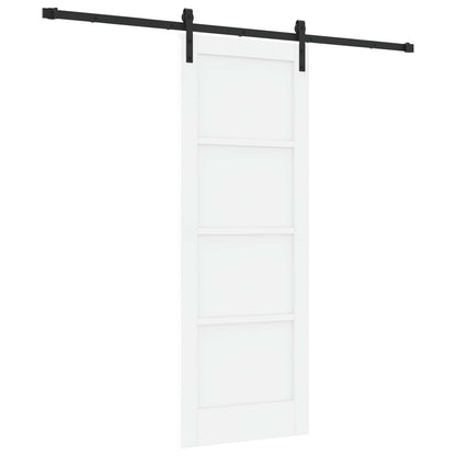 Sliding Door 73.5 x 198.5 cm Engineered Wood White and Black