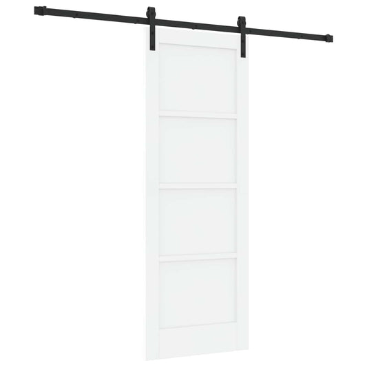 Sliding Door 73.5 x 198.5 cm Engineered Wood White and Black