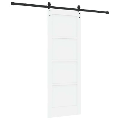Sliding Door 73.5 x 198.5 cm Engineered Wood White and Black