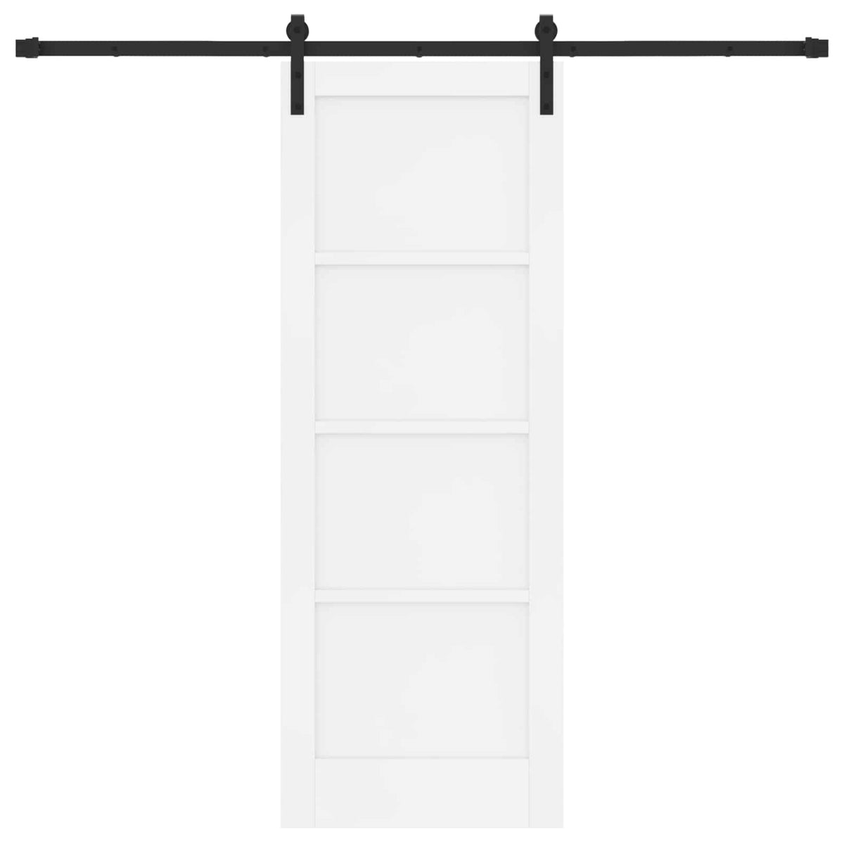 Sliding Door 73.5 x 198.5 cm Engineered Wood White and Black