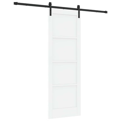 Sliding Door 73.5 x 211 cm Engineered Wood White and Black