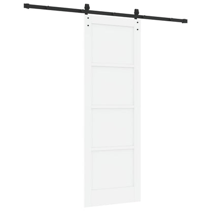 Sliding Door 73.5 x 211 cm Engineered Wood White and Black