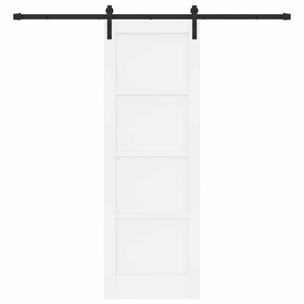 Sliding Door 73.5 x 211 cm Engineered Wood White and Black