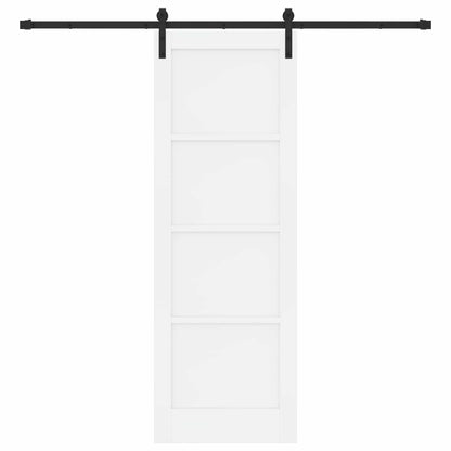 Sliding Door 73.5 x 211 cm Engineered Wood White and Black