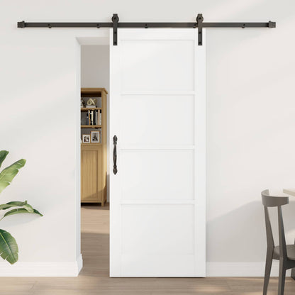 Sliding Door 78 x 202 cm Engineered Wood White and Black