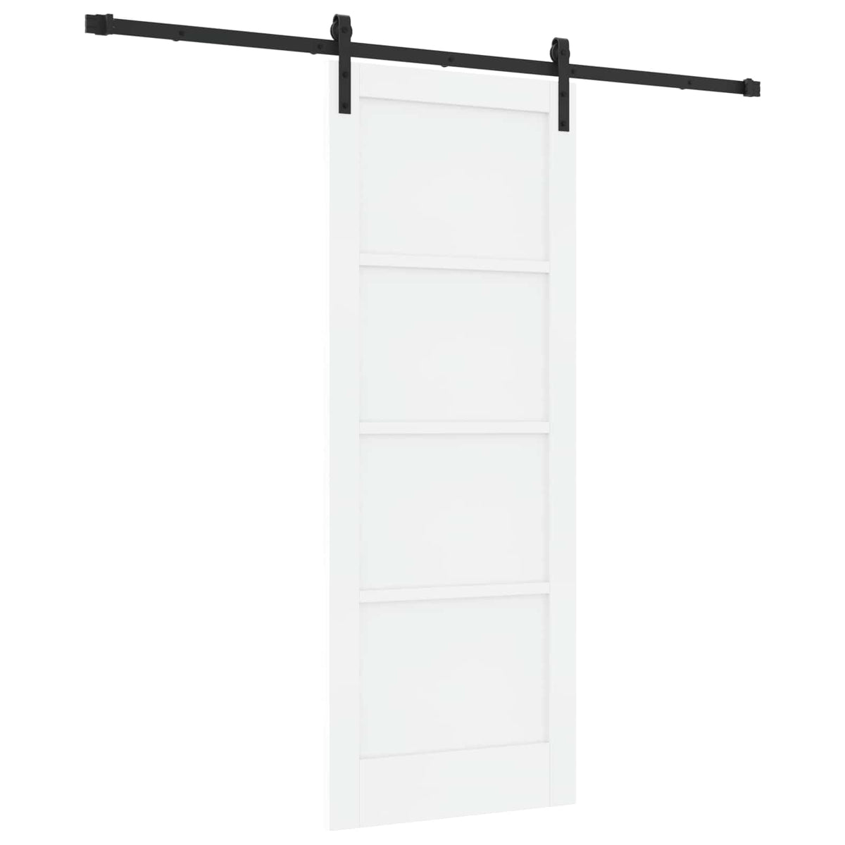 Sliding Door 78 x 202 cm Engineered Wood White and Black
