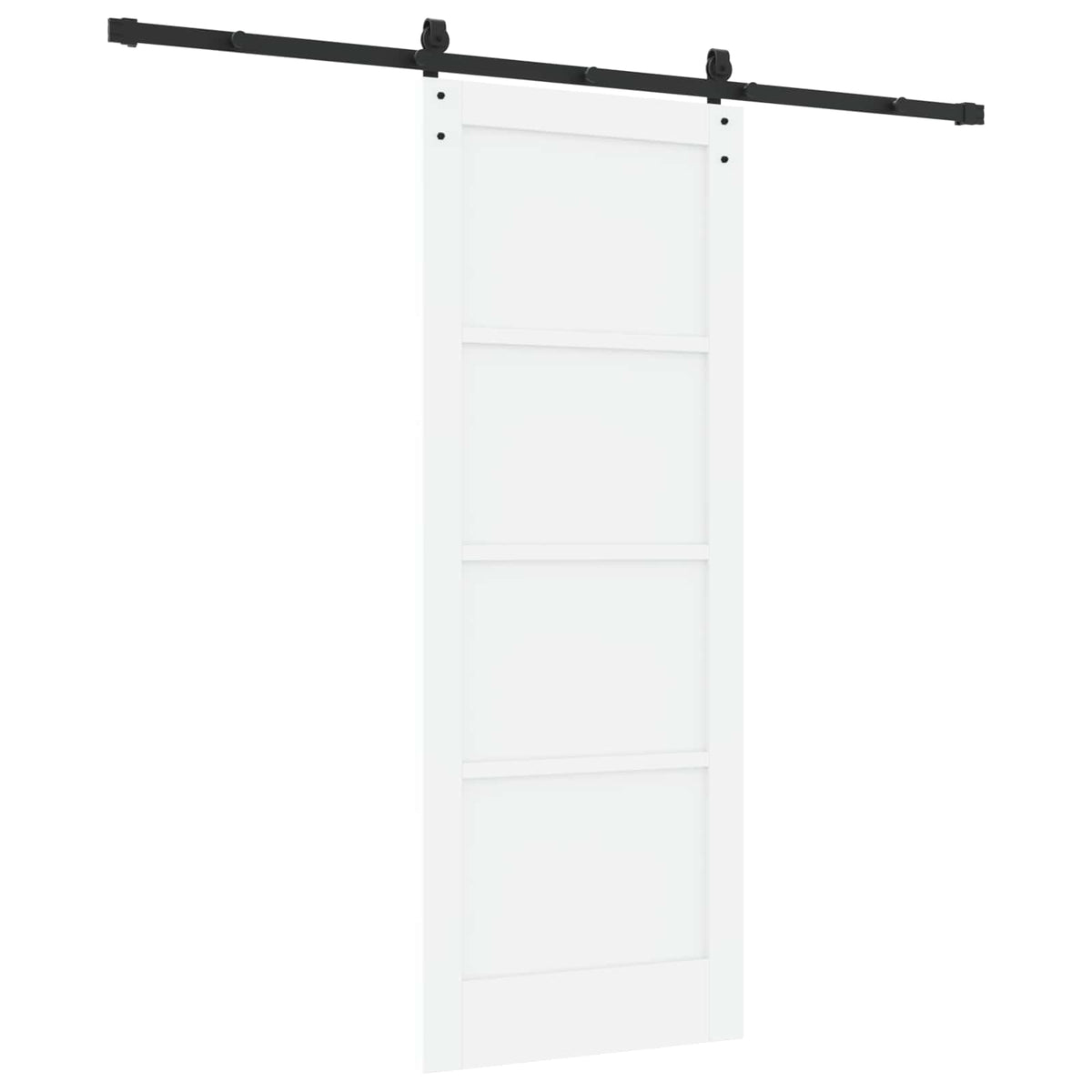 Sliding Door 78 x 202 cm Engineered Wood White and Black