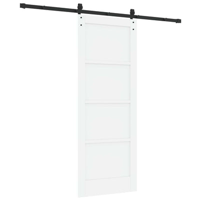 Sliding Door 78 x 202 cm Engineered Wood White and Black