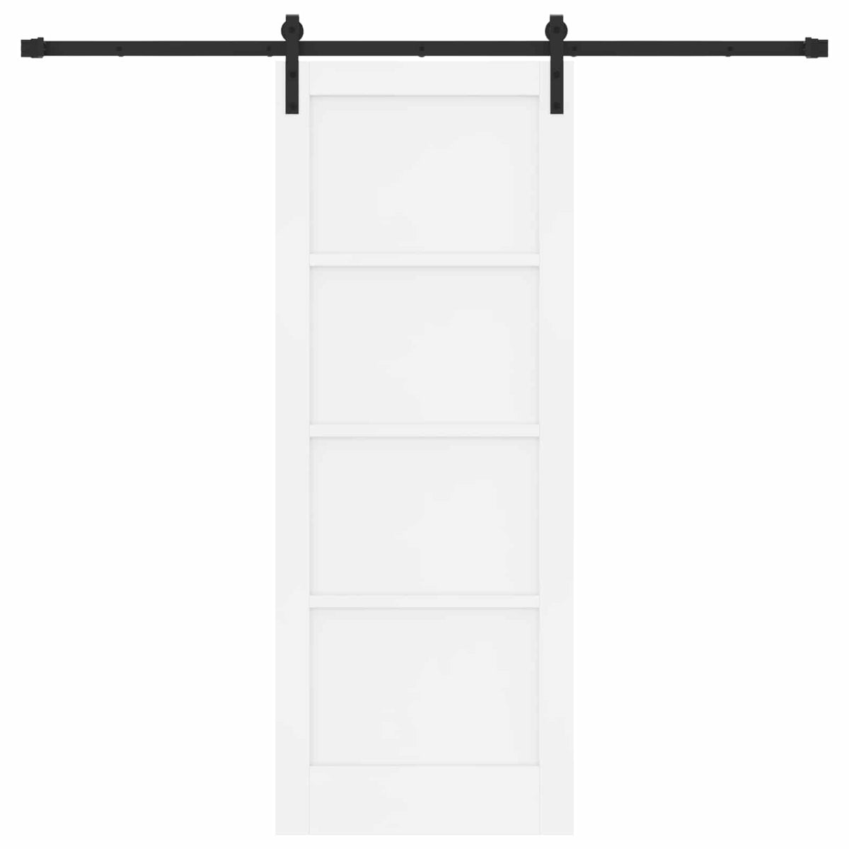 Sliding Door 78 x 202 cm Engineered Wood White and Black