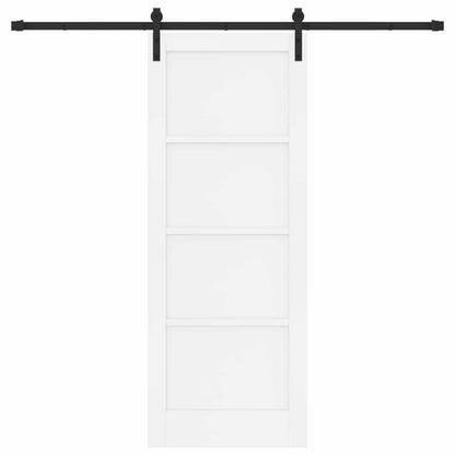 Sliding Door 78 x 202 cm Engineered Wood White and Black