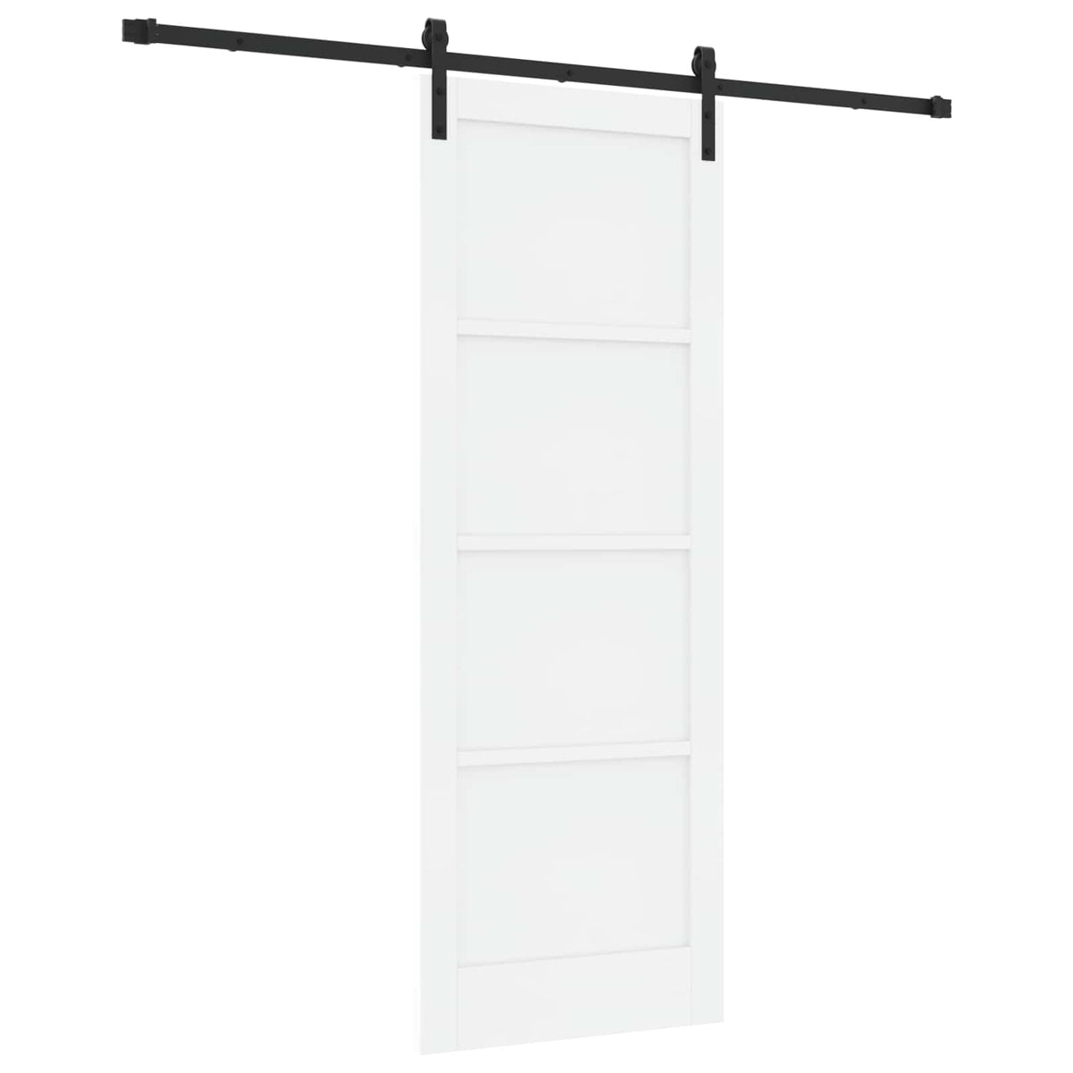Sliding Door 78 x 211 cm Engineered Wood White and Black
