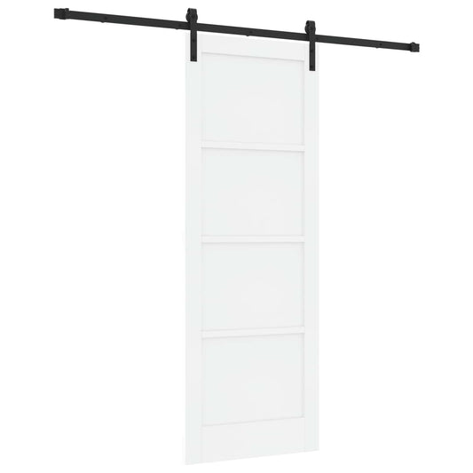 Sliding Door 78 x 211 cm Engineered Wood White and Black