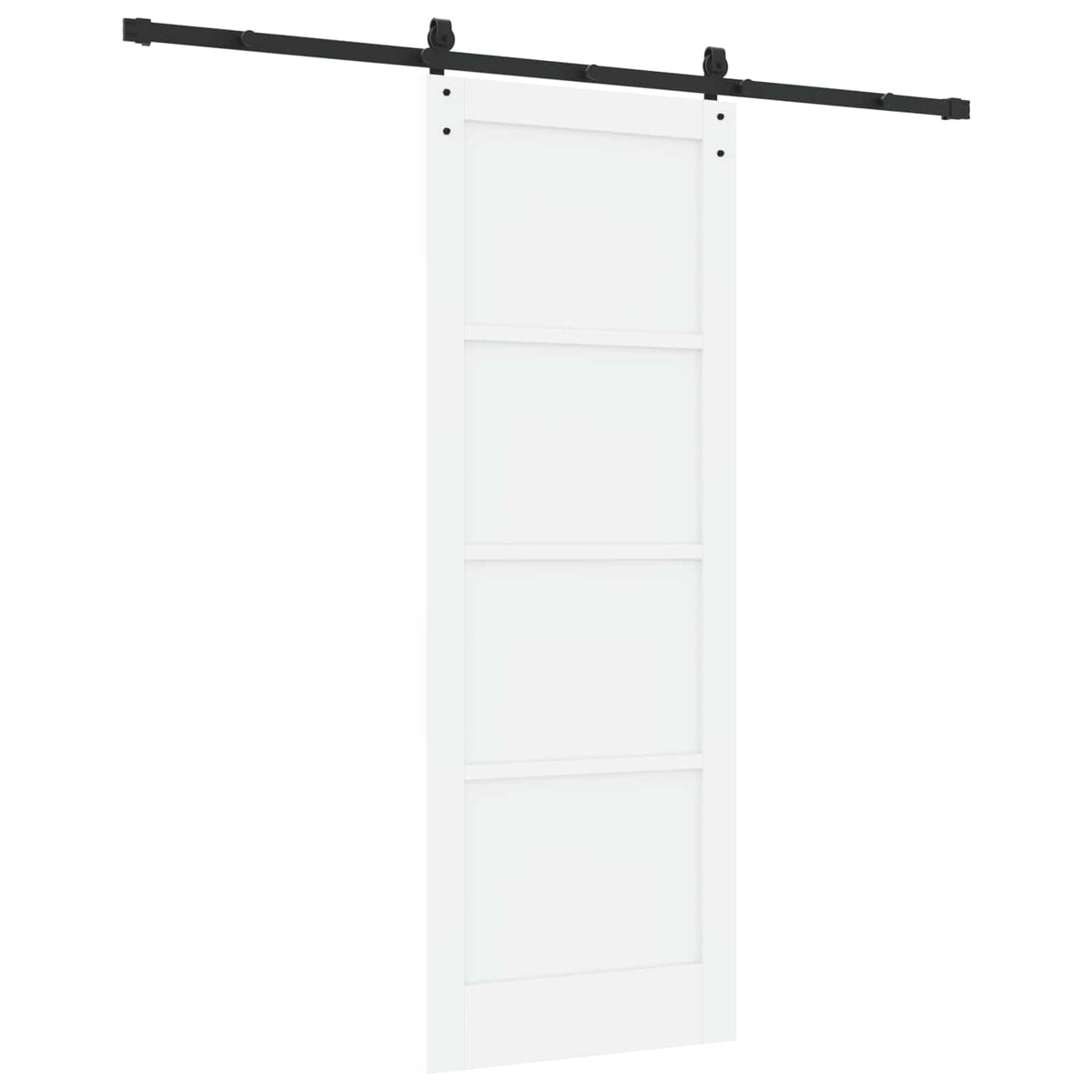 Sliding Door 78 x 211 cm Engineered Wood White and Black