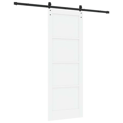 Sliding Door 78 x 211 cm Engineered Wood White and Black