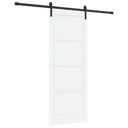 Sliding Door 83 x 211 cm Engineered Wood White and Black
