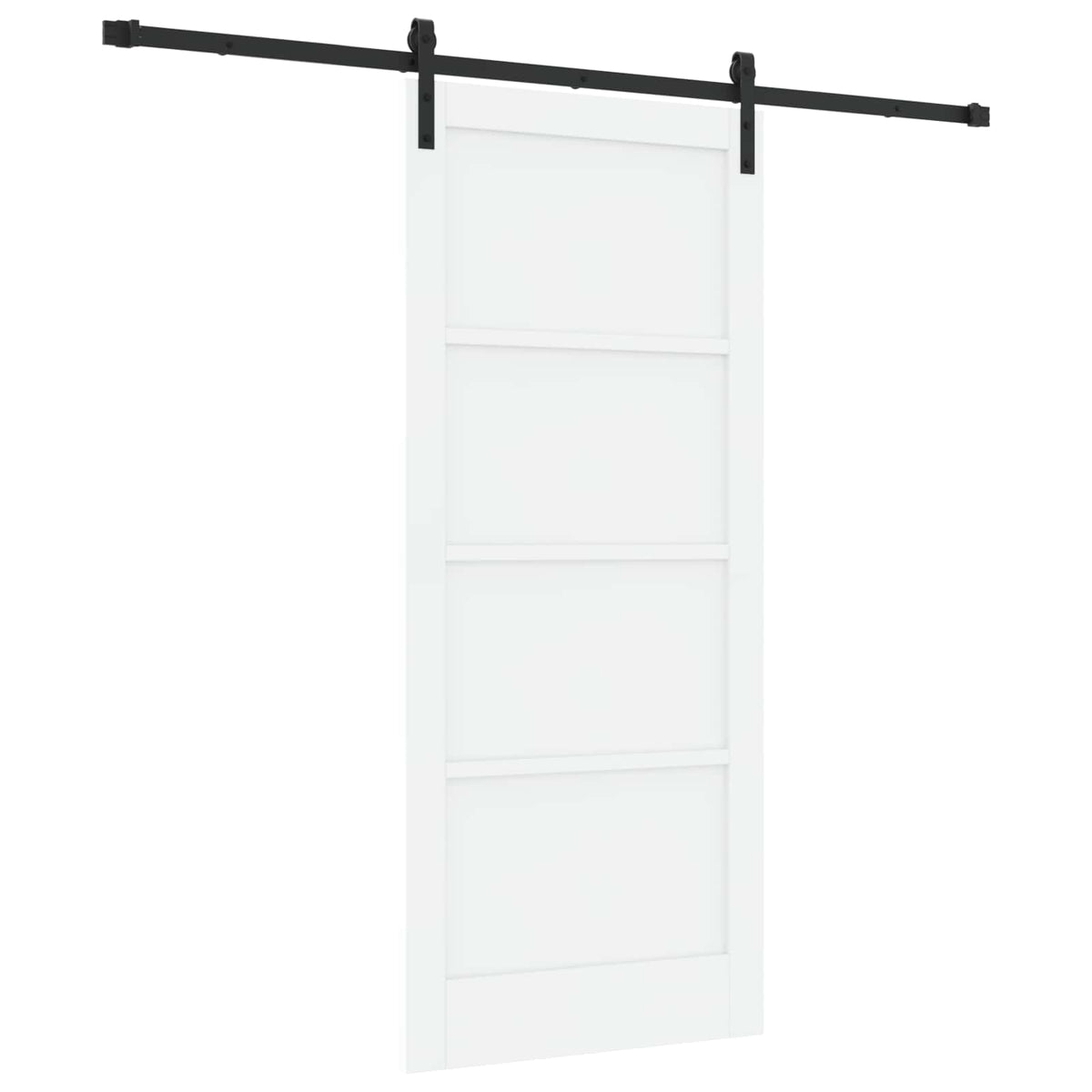 Sliding Door 86 x 198.5 cm Engineered Wood White and Black