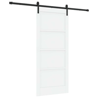 Sliding Door 86 x 198.5 cm Engineered Wood White and Black