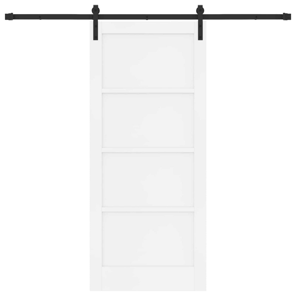 Sliding Door 86 x 198.5 cm Engineered Wood White and Black