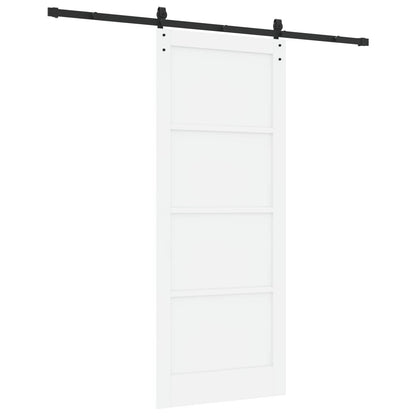Sliding Door 86 x 211 cm Engineered Wood White and Black