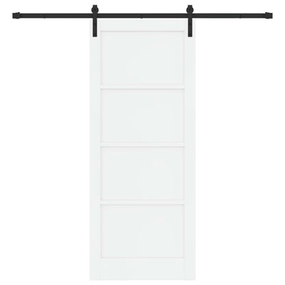 Sliding Door 86 x 211 cm Engineered Wood White and Black