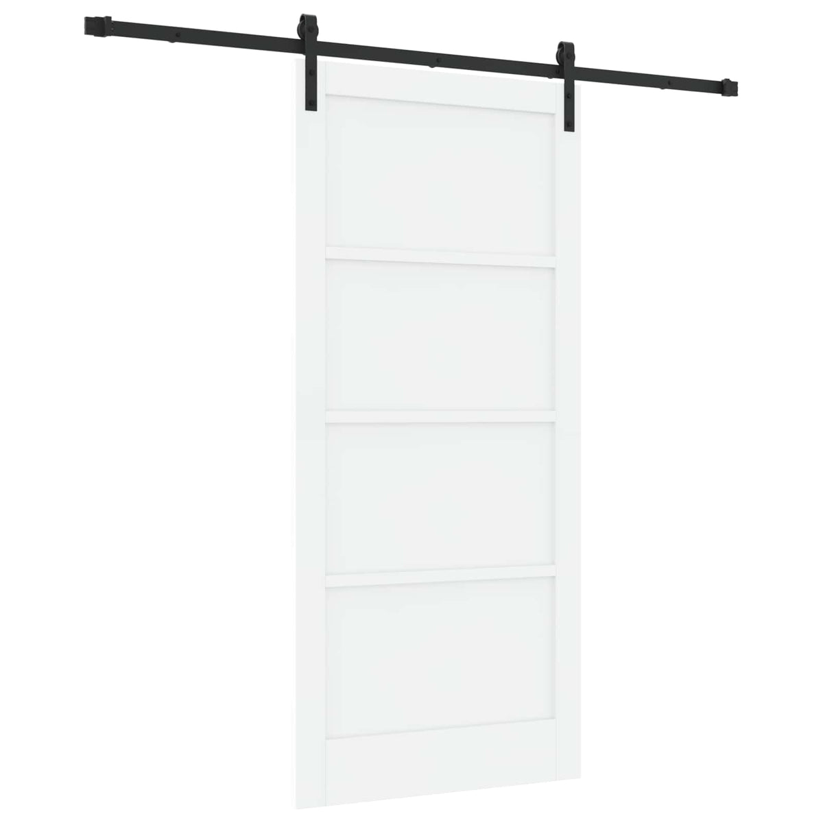 Sliding Door 93 x 202 cm Engineered Wood White and Black