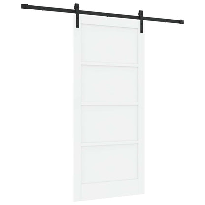 Sliding Door 93 x 202 cm Engineered Wood White and Black