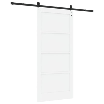 Sliding Door 93 x 202 cm Engineered Wood White and Black