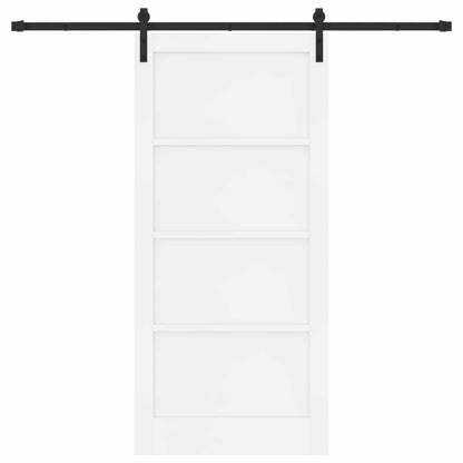 Sliding Door 93 x 202 cm Engineered Wood White and Black