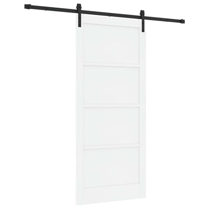 Sliding Door 93 x 211 cm Engineered Wood White and Black