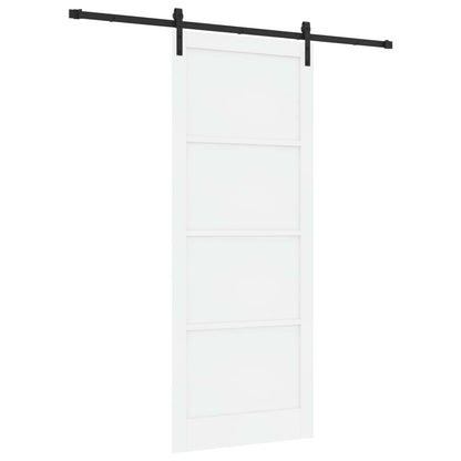 Sliding Door 93 x 232 cm Engineered Wood White and Black