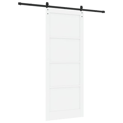 Sliding Door 93 x 232 cm Engineered Wood White and Black