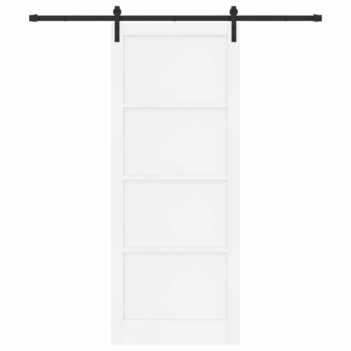 Sliding Door 93 x 232 cm Engineered Wood White and Black