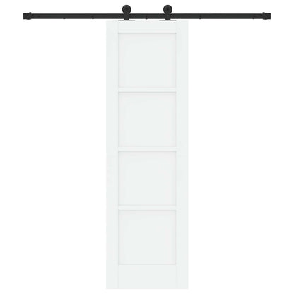 Sliding Door 61 x 198.5 cm Engineered Wood White and Black