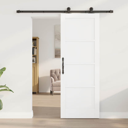 Sliding Door 73.5 x 198.5 cm Engineered Wood White and Black