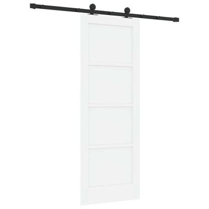 Sliding Door 73.5 x 198.5 cm Engineered Wood White and Black