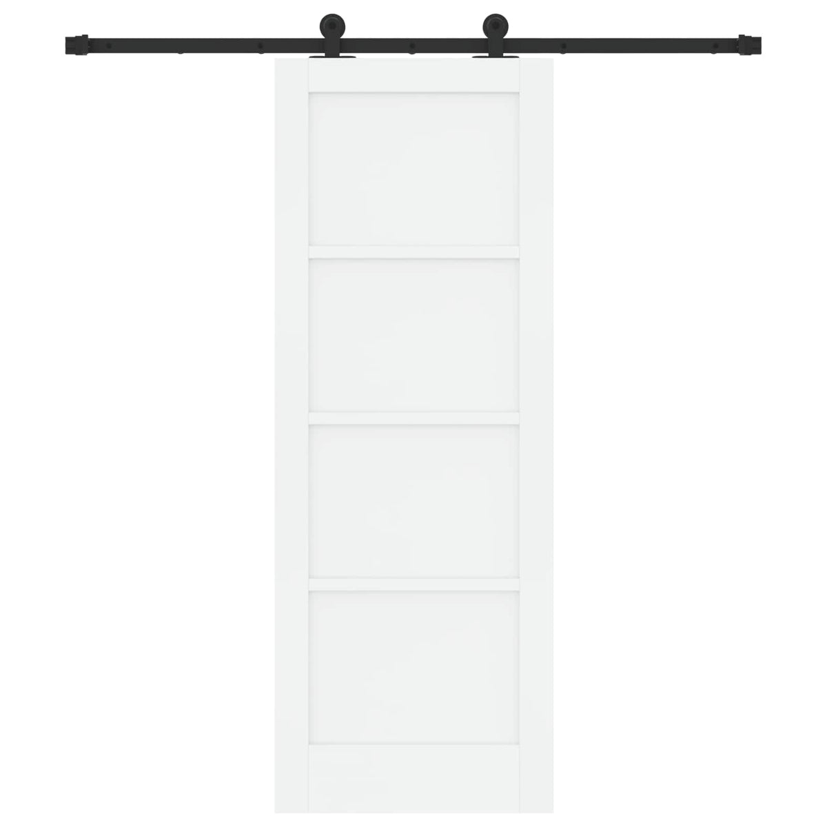 Sliding Door 73.5 x 198.5 cm Engineered Wood White and Black