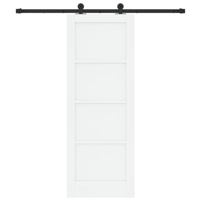 Sliding Door 73.5 x 198.5 cm Engineered Wood White and Black