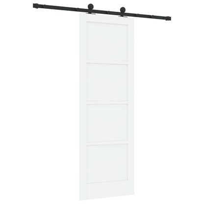 Sliding Door 73.5 x 211 cm Engineered Wood White and Black