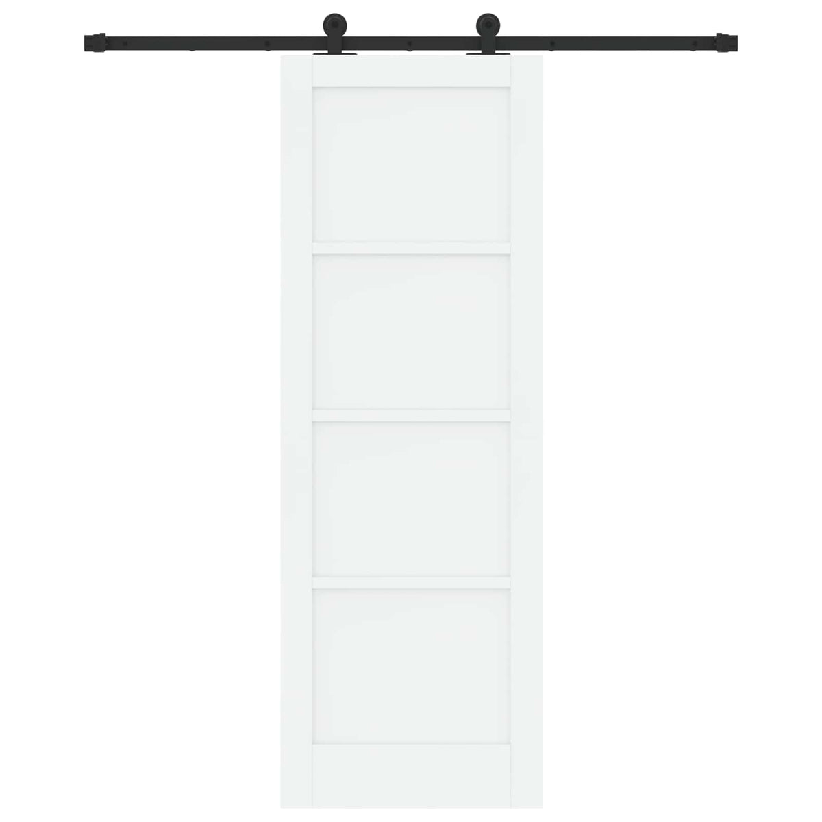 Sliding Door 73.5 x 211 cm Engineered Wood White and Black