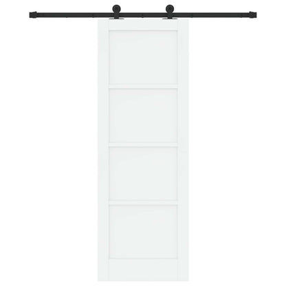 Sliding Door 73.5 x 211 cm Engineered Wood White and Black